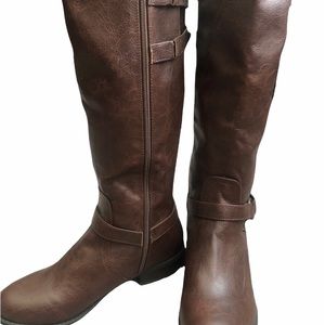 Guess brown leather riding boots!